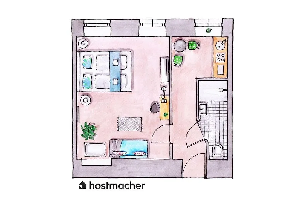 Apartmán Cool 1Br Near Metro & Center By Hm Vídeň 0*,  Rakousko